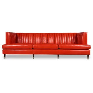 US Ledersofa Chesterfield Restaurant Club Sitz Bank Sofa Polster Leder Garnitur