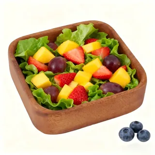 Dekoschale Salatschüssel aus Akazienholz, Holzschale Deko Obstschale Holz, Längliches Deko Brett Serviertablett Tischdekoration Holzablage Schlüssel Schale für Obst, Salate, Dip (Quadrat 15cm)