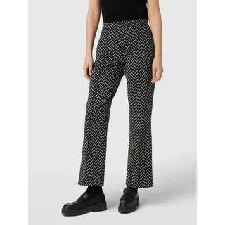 Marlenehose mit Allover-Muster, Black, 32