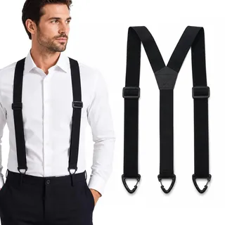 knwfeo Hosenträger Herren,3,8 cm Hosenträger,Hosenträgerin Y-Form Lang | Anti-Rutsch-Schnalle für Anzug Jeans Chinos Vintage Rockabilly Suspenders Arbeitshose Skihose - Einheitsgröße