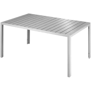 tectake® Gartentisch, aus Aluminium und Kunststoff, wetterfest und UV-beständig, 150 x 90 x 74,5 cm