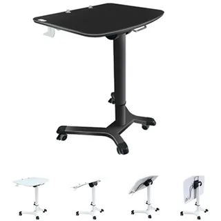 HGTRH Stehpult HöHenverstellbar Faltbar, Laptoptisch HöHenverstellbar mit Rollen, Klappbar Beistelltisch Bett Klein Stehschreibtisch Mobiler Steh-Sitz Schreibtisch BüRo Stehtisch Laptop