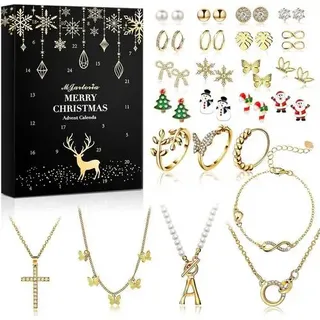 Weihnachts-Schmuck Adventskalender 2024 für Damen Mädchen, 24