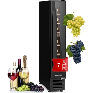 Klarstein Weinkühlschrank Vinovilla 7, für 7 Standardflaschen á 0,75l,Wein Flaschenkühlschrank Weintemperierschrank Weinschrank Kühlschrank schwarz