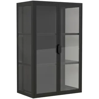 VCM Hängevitrine Flokas 95 x 60 x 35 cm Schwarz