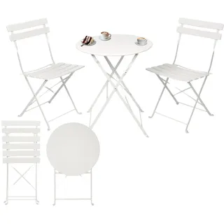 Albatros Bistroset 3-teilig Weiß Metall 2-Sitzer, Balkonmöbel Set oder Gartenmöbel in modernem Design