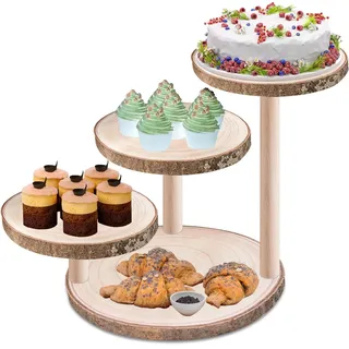 TourKing Tortenständer aus Holz, 4 Etagen, Etagere & Cupcake-Turm-Halter für 50 Cupcakes, für Geburtstag, Hochzeit, Weihnachten, Teeparty-Display – Geschenk für Weihnachten