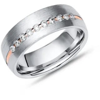Unique Silberring Teilpolierter Damenring 925er Silber R8580cz 48