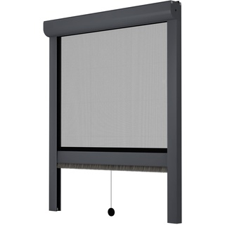 Insektenschutzrollo Alu Maßanfertigung vormontiert Fenster Rollo (weiß, bis 120cm x 200cm)