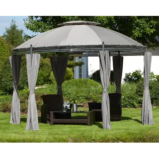 Pavillon KONIFERA "Tino", grau (anthrazit, grau), B/H/T: 350cm x 260cm x 350cm, Pavillons, BxT: 350 x 350 cm