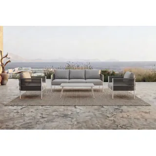 OUTFLEXX Odense Gartenlounge, 5 Personen, Tisch 100 x 55 cm, inkl. Polster, Aluminium/Rope-Geflecht