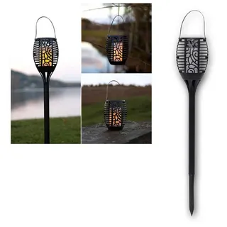 STAR TRADING LED Solarleuchte 5x LED-Solar-Fackel "Flame", 3 in 1 imitiert Feuer, orange/amber