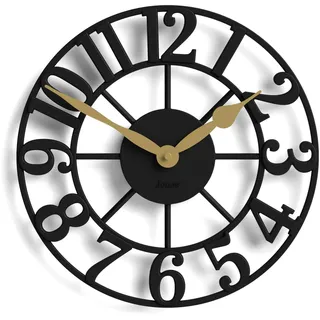 JONES CLOCKS® Lighthouse Wanduhr | Skulpturale skelettuhr | Schwarz | Elegante erhöhte, geformte ziffern | Dekoratives Design, ideal für küche, Wohnzimmer oder Schlafzimmer