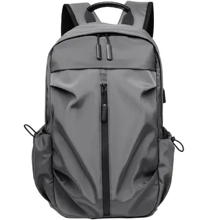 Anynoch Business-Rucksack für Herren Wasserdichter Hightech-Arbeitsrucksack mit Gepäckgurt-Design Laptop-Schultertasche für Jungen und Mädchen (grau)