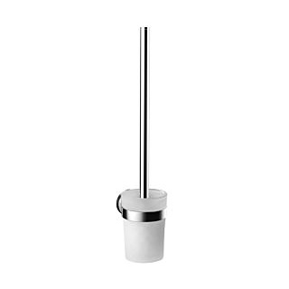 Emco Round Toilettenbürstengarnitur 431500101 chrom, Behälter Kristallglas satiniert