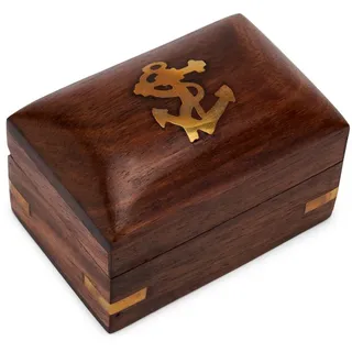 Nklaus Aufbewahrungsbox Holz 5cm Schatulle Holzbox 8x5 Holzkiste, 1 Stück