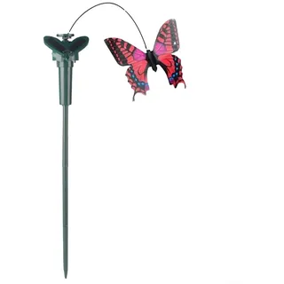 Realistischer Solarbetriebener Schmetterling Vogel Gartendeko Wasserdicht Außenbereich Ornamente für Rasen Landschaft Hochzeit Solarfigur mit Doppelflügel Design(butterfly)