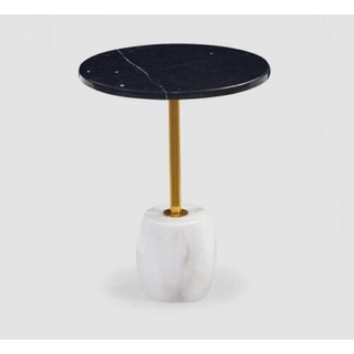 JVmoebel Beistelltisch Luxuriöser Marmor Tisch Wohnzimmer Möbel Rundes Couchtisch Stil (1-St., 1x nur Beistelltisch), Made in Europa schwarz|weiß