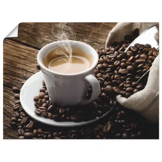 Wandbild ARTLAND "Heißer Kaffee - dampfender Kaffee", braun (farbe bild(er): braun), B:60cm H:45cm, Bilder, als Alubild, Leinwandbild, Poster, Wandaufkleber in verschied. Größen