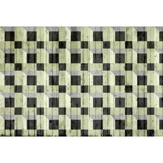 ARCHITECTS PAPER Fototapete "Atelier 47 Squares 3D 3" Tapeten Vlies, Wand, Schräge, Decke Gr. B/L: 4 m x 2,7 m, grün (grau, schwarz, hellgrün) Fototapeten 3D Tapeten