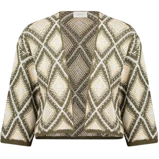 Cartoon Strick-Cardigan mit Jacquard Khaki 38