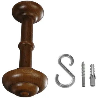 Liedeco Schalhalter, Raffhalter 14 cm, für Gardinenstangen ø 28 mm | 1 Stück | Eiche rustikal