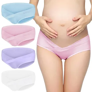 ACWOO Umstandsunterwäsche, Unterhosen für Schwangere, Damen Schwangerschaft Unterhosen Kaiserschlüpfer, 4er Pack(4XL)