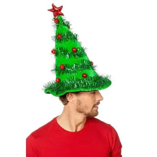 Wilbwers 67008 Mütze Weihnachtsbaum Lametta grün mit Blinklichtern