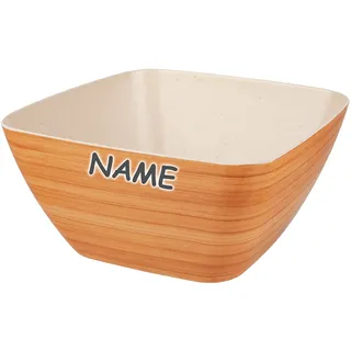alles-meine.de GmbH Geschirr Motiv & Artikel wählbar große Schale/Schüssel - Holz Motiv - inkl. Name - 4000 ml / 4 Liter - Salatschale - Salatschüssel - Grillschale Grillsc..