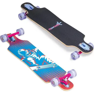 Muuwmi Longboard Compact Space, - ABEC 7 Kugellager - mit LED-Leuchtrollen - Deck 83x22cm - max. 100kg