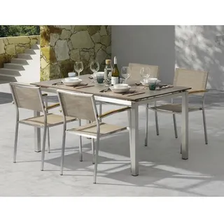 acamp® Gartenmöbel Set 5-tlg. Beige