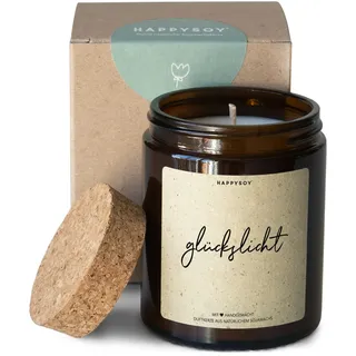 Kerze Glückslicht Sojawachs mit Duft im Glas mit Spruch - natürlich, handgemacht - nachhaltiges kleines persönliches Geschenk Geschenkidee für beste Mama Freundin Freund liebevolle Kerze