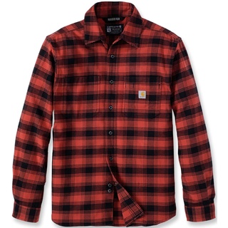Carhartt Rugged Flex Flannel Plaid Hemd, schwarz-rot, Größe L
