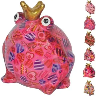 Spardose Frosch - Keramische Spardose - Handbemaltes Design - 18 x 16 x 14 cm - Rosa - Rosa