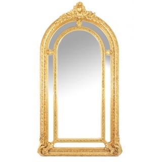 Riesiger Casa Padrino Luxus Barock Wandspiegel Gold Versailles 210 x 115 cm - Massiv und Schwer - Goldener Spiegel
