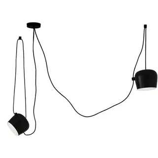 Moderne Pendelleuchte Hängelampe Kreative Winkel Höhe Verstellbare Schwenkbar Runde Metall Kronleuchter Treppe Wohnzimmer Kücheninsel Esstisch Büro Loft Bar Strahler, Kabel 200CM (Schwarz, 2-flammig)