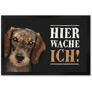 trendaffe - Hier wache ich! DACKEL Fußmatte XXL mit Dackel Motiv