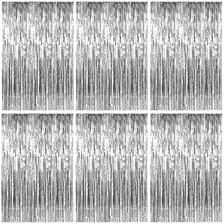 Lametta Vorhänge, 6 Stück Silber Glitzervorhang Fringe 1x2m Metallic Folienfransen Hintergrund, Luftschlangen Folie Vorhang für Geburtstag Hochzeit Weihnachten Party Dekoration, Tinsel Curtains silver