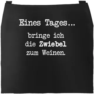 Grill-Schürze Kochschürze für Männer mit Spruch Eines Tages bringe ich die Zwiebel zum Weinen Moonworks® schwarz unisize - Schwarz