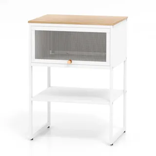 Costway Nachtschrank 40 x 32 x 56 cm Weiß