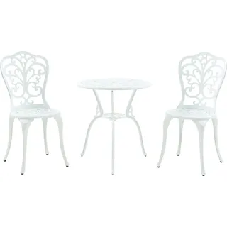 casa.pro Bistro-Set 3-tlg. Weiß