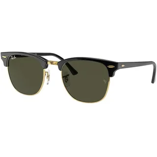 Ray Ban Clubmaster RB3016 Sonnenbrille schwarz grün polarisiert - Schwarz