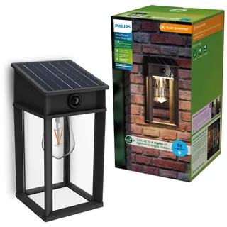 Philips Außenwandleuchte Solar 28,0 cm Glas Kunststoff Metall inkl. Bewegungsmelder schwarz