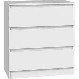 Cdf Kommode Malwa M3 Farbe: Weiß Schrank Für Dokumente, Kleinigkeiten Ideal Für Wohnzimmer, Schlafzimmer, Kinderzimmer, Jugendzimmer Und Büro 3 Geräumige Schubladen Nachttisch