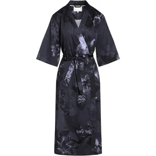 ESSENZA Kimono Sarai Flora Nightblue, L - 100% Baumwollsatin - Blumen - L
