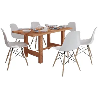 Natur24 Esstisch Esstisch Ringo Kernbuche massiv 100x200x77cm mit Holzfußgestell