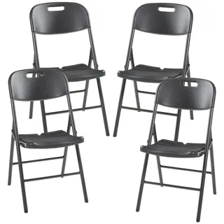 [en.casa] Ljusnarsberg Klappstuhl 87 x 46 x 53 cm schwarz 4 St.