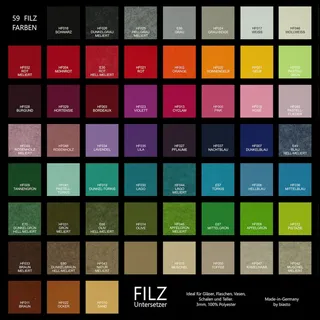 Premium Filz Untersetzer rund für Gläser, Design Glas-untersetzer in dunkelgrün hell-meliert (E70) für Getränke, Bar, Tasse, Vase