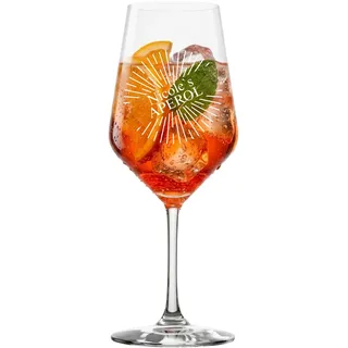 Aperol Glas mit Gravur personalisiert mit Namen – Aperol Queen Weinglas 490ml – Geschenk für Frauen – Spülmaschinenfest – Made in Germany (Sunburst)