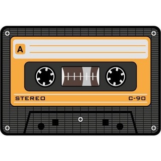 Rockbites Design Z886030 Tape Mousepad gelb Musikkassette, Mehrfarbig, 16 x 24 cm